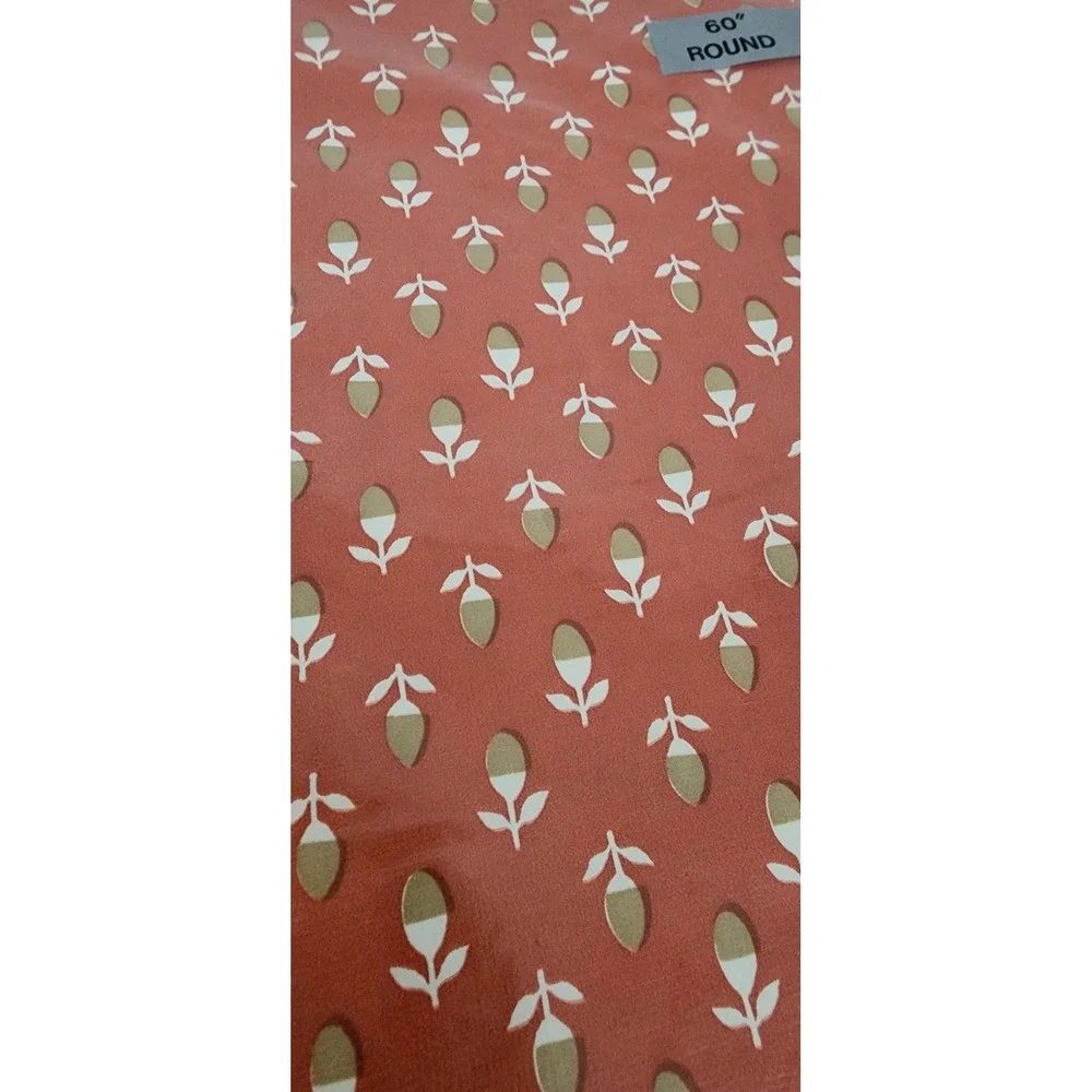 Town & Country Linen Tablecloth 60 Round Orange NEW Vtg 1988 Ultra Vinyl Flannel